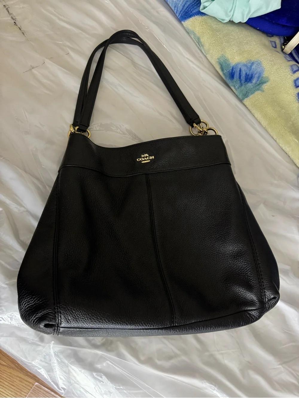 Coach Lexy Black Leather hobo Shoulder bag